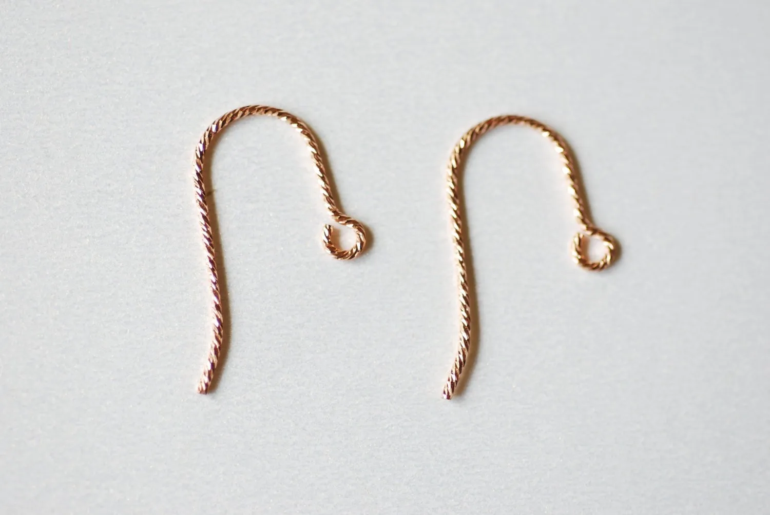 1 pair 14K Rose Gold Filled Ear Wire Sparkle French Hook, 14K Rose Gold Filled Faceted  Ear Wires, Rose Gold Fill Earrings, DIY Jewelry