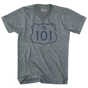 101 Road Sign Tri-Blend V-neck Womens Junior Cut T-shirt