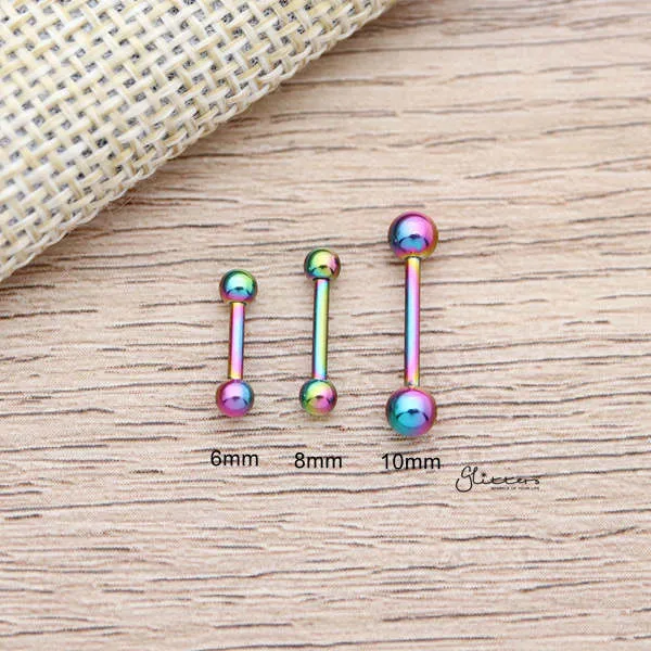 16Gauge 316L Surgical Steel Straight Barbells with Balls-6mm|8mm|10mm|12mm