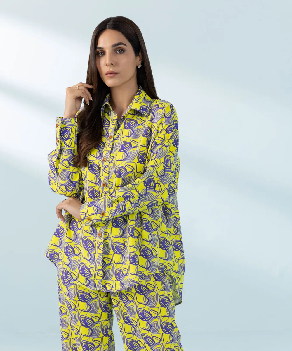 2 Piece - Printed Raw Silk Suit