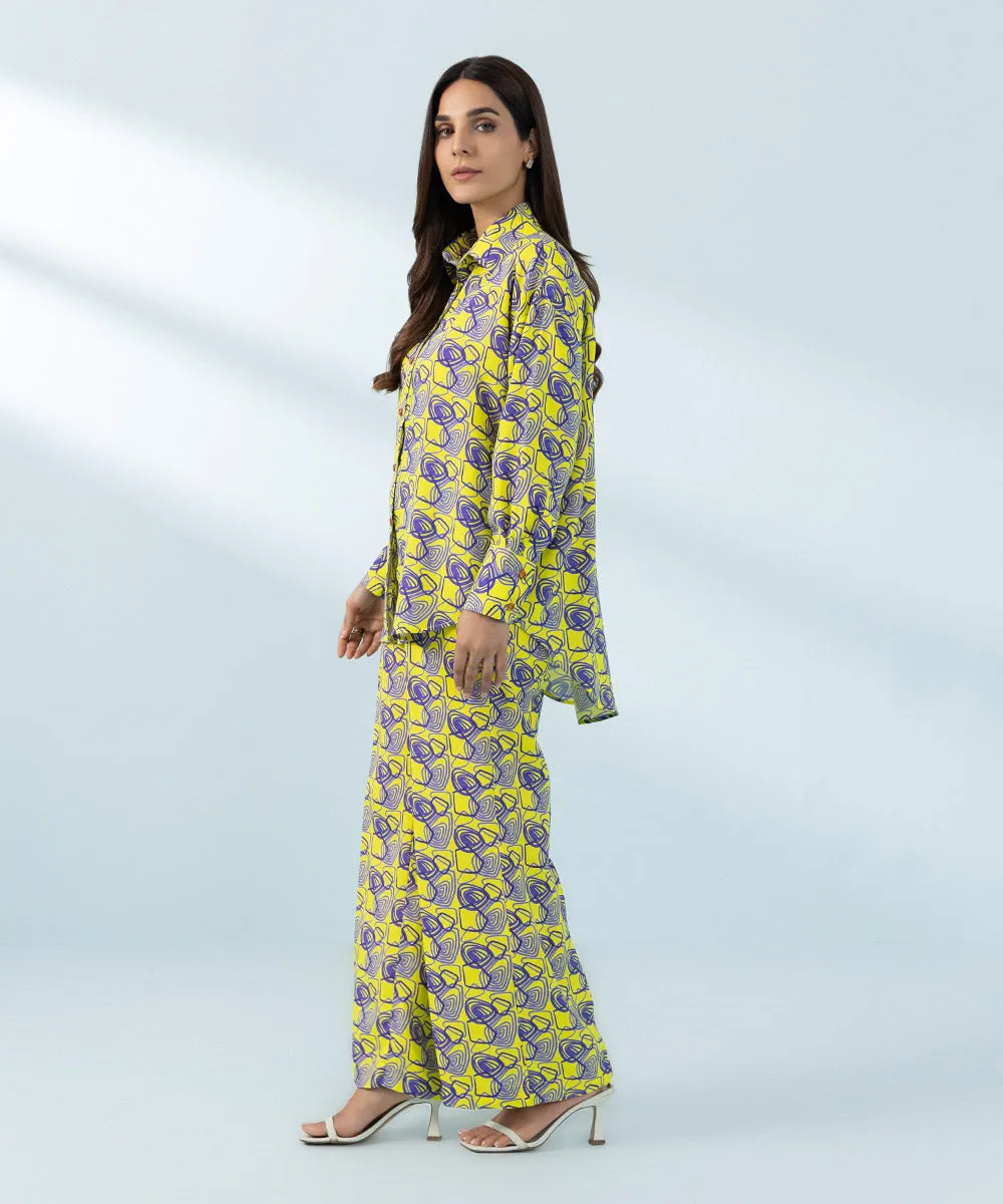 2 Piece - Printed Raw Silk Suit