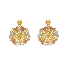 22K Multi-Tone Gold Earrings (9.1gm)