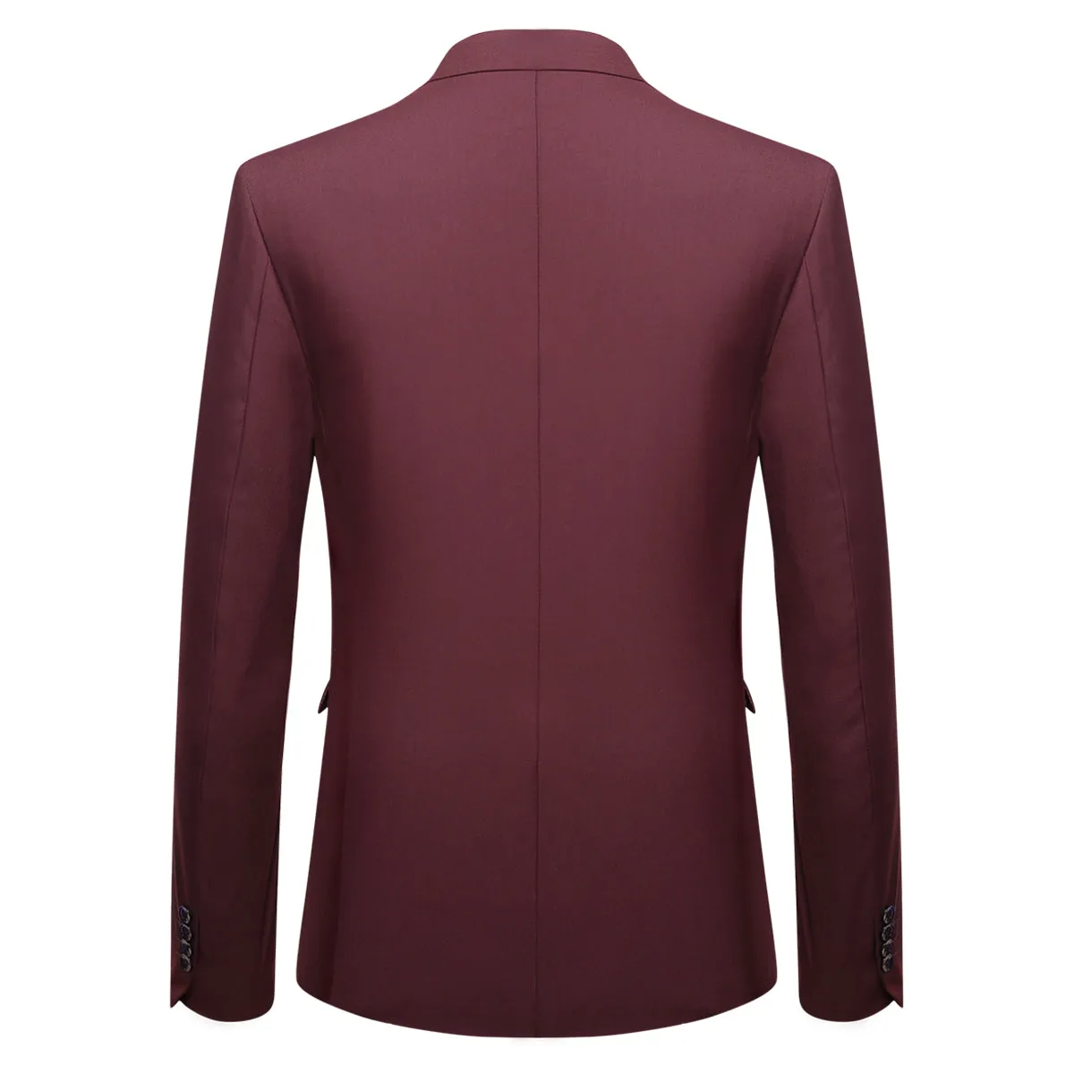 3-Piece Slim Fit Classic Casual Maroon Suit