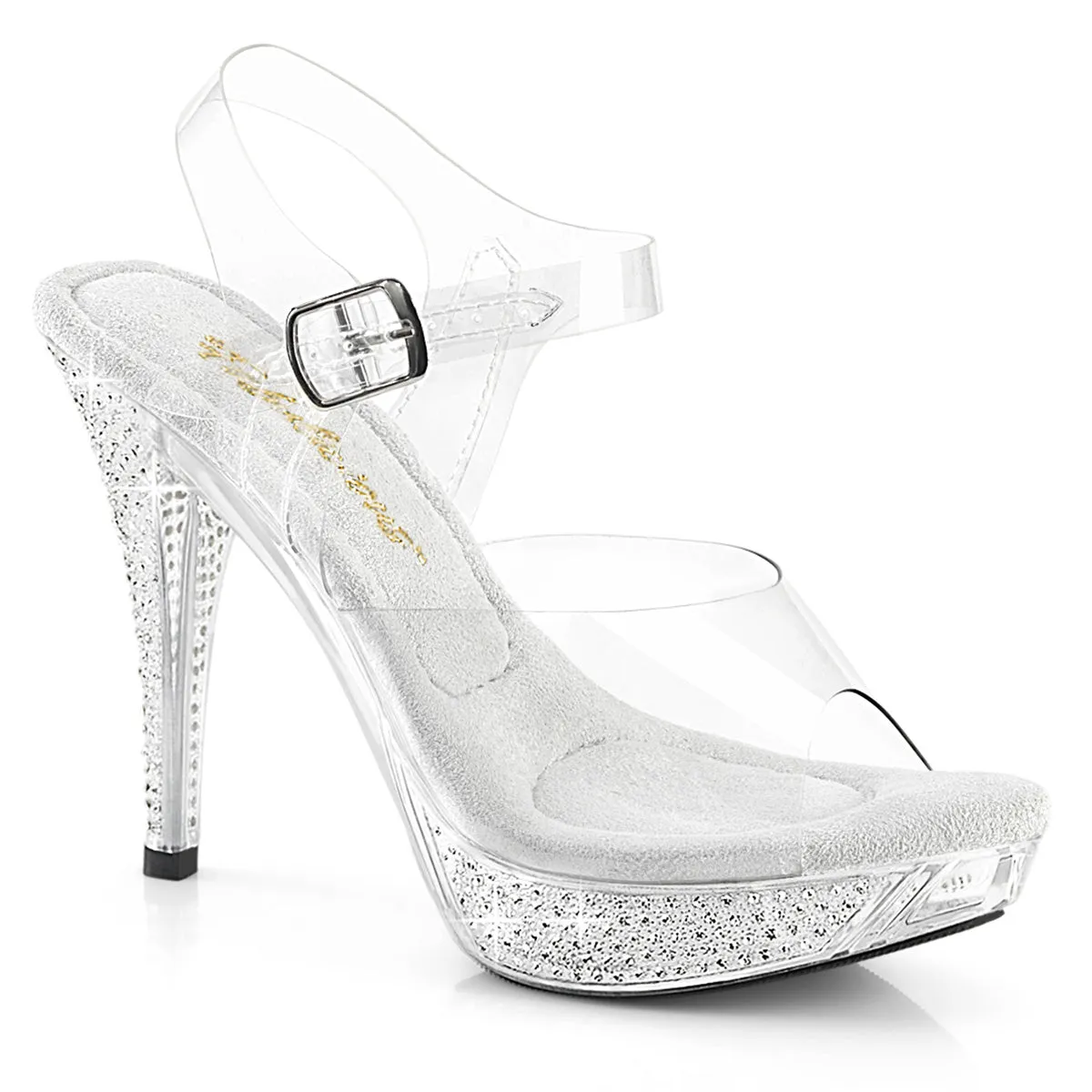 4 Inch Heel ELEGANT-408 Clear Rhinestone