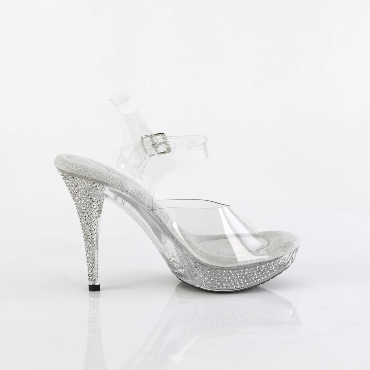 4 Inch Heel ELEGANT-408 Clear Rhinestone