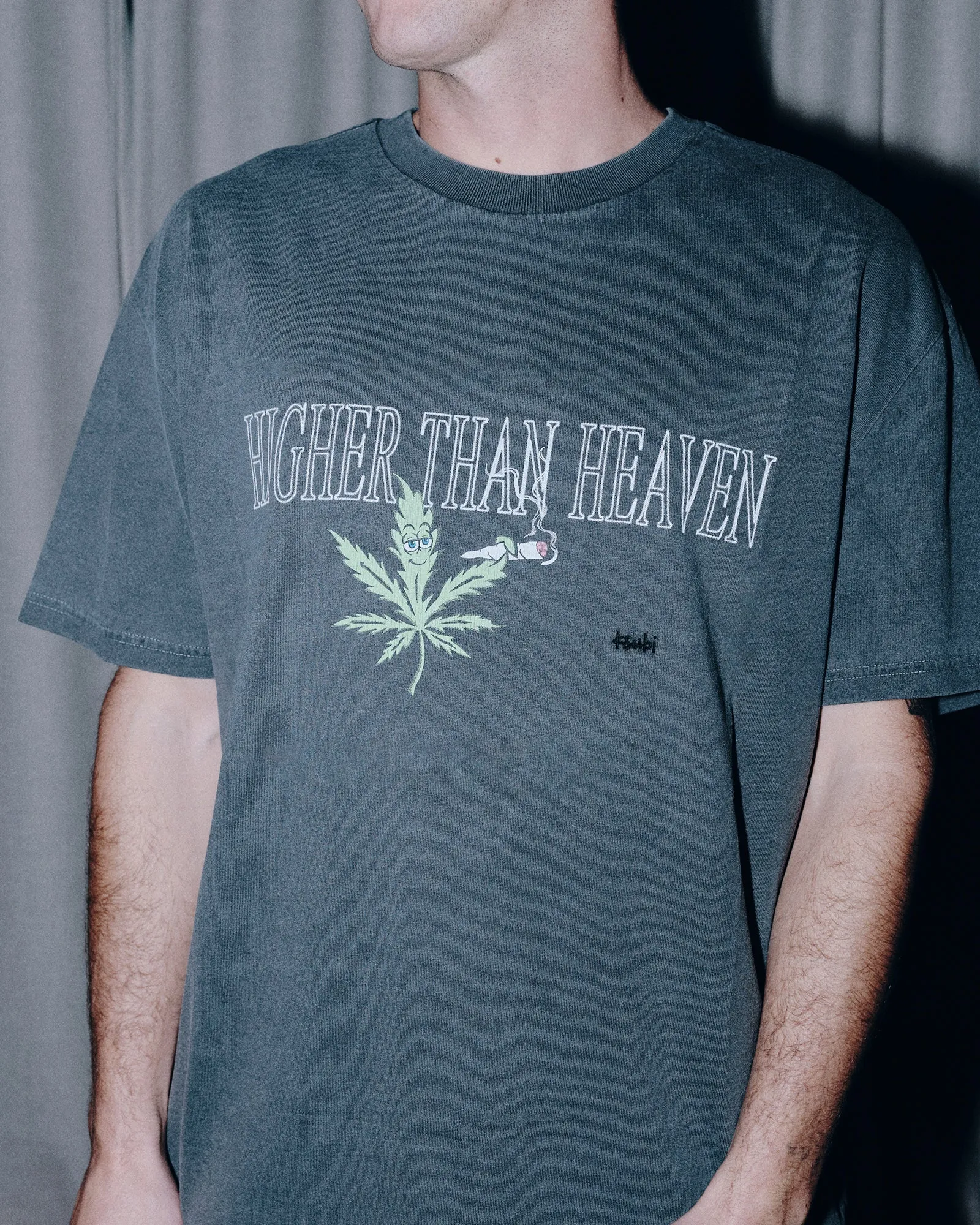 420 LEAF BIGGIE SS TEE CHARCOAL