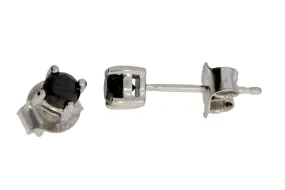 .50ct Black Diamond Stud Earrings Sterling Silver