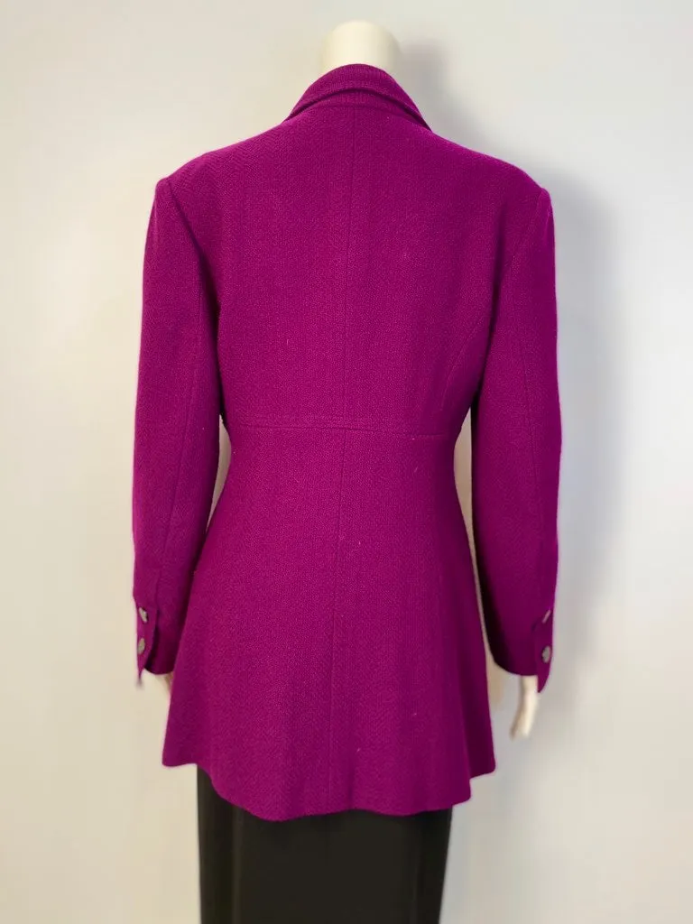 97A, 1997 Fall Chanel Vintage Merlot Jacket Blazer FR 40 US 4