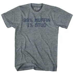 99% Muffin 1% Stud Womens Tri-Blend Junior Cut T-Shirt