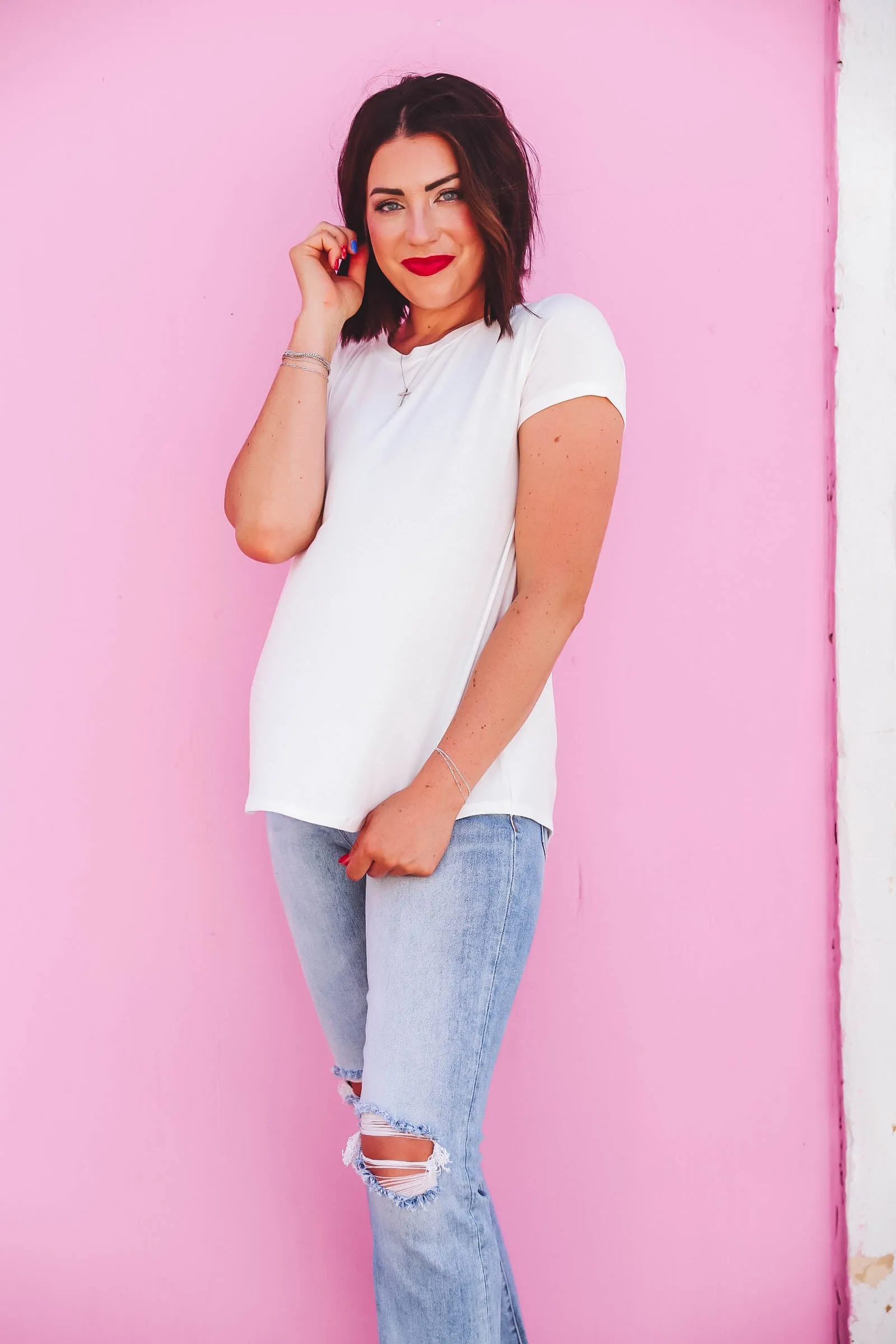 Abbi Basic Tee-White