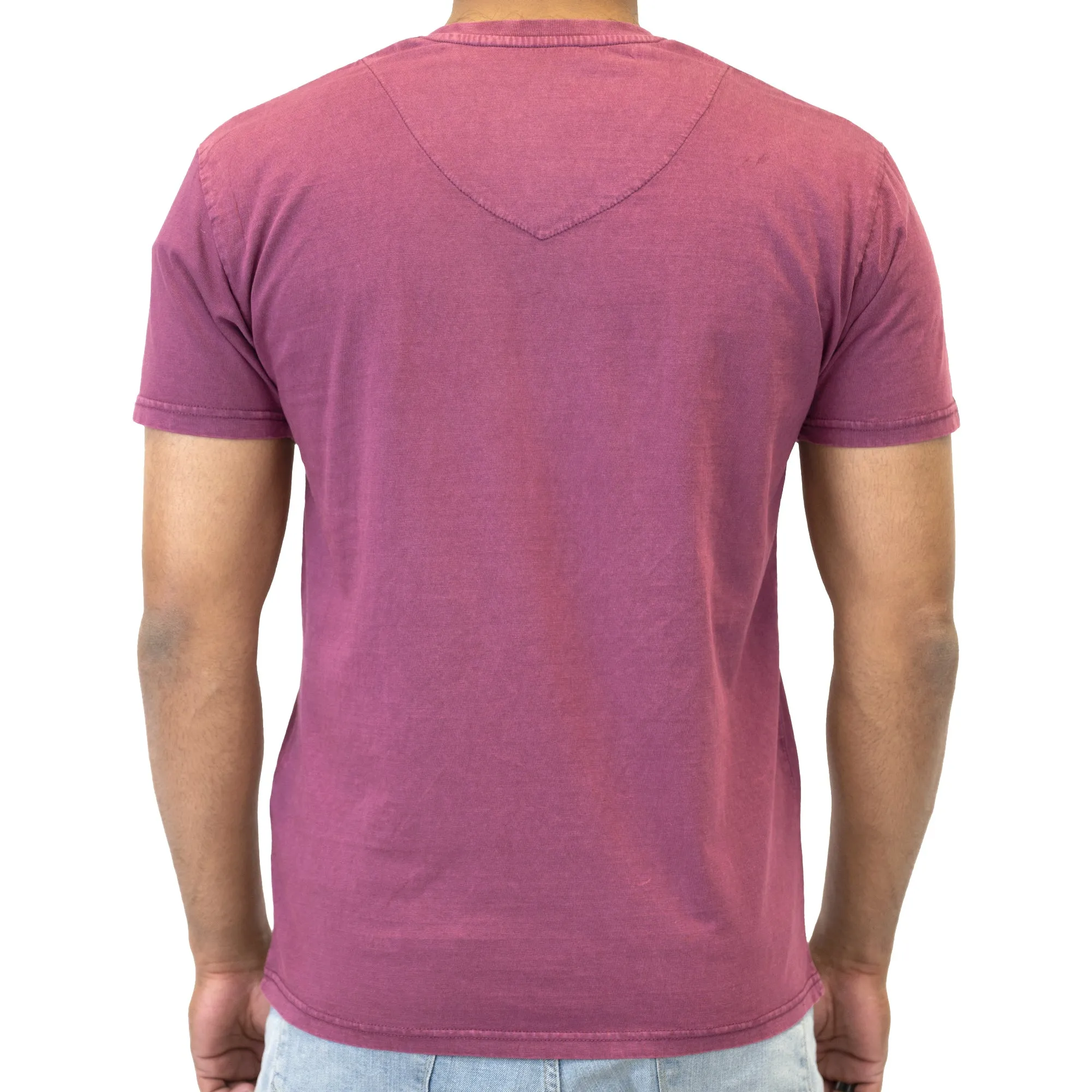 Acid Wash Maroon V-Neck