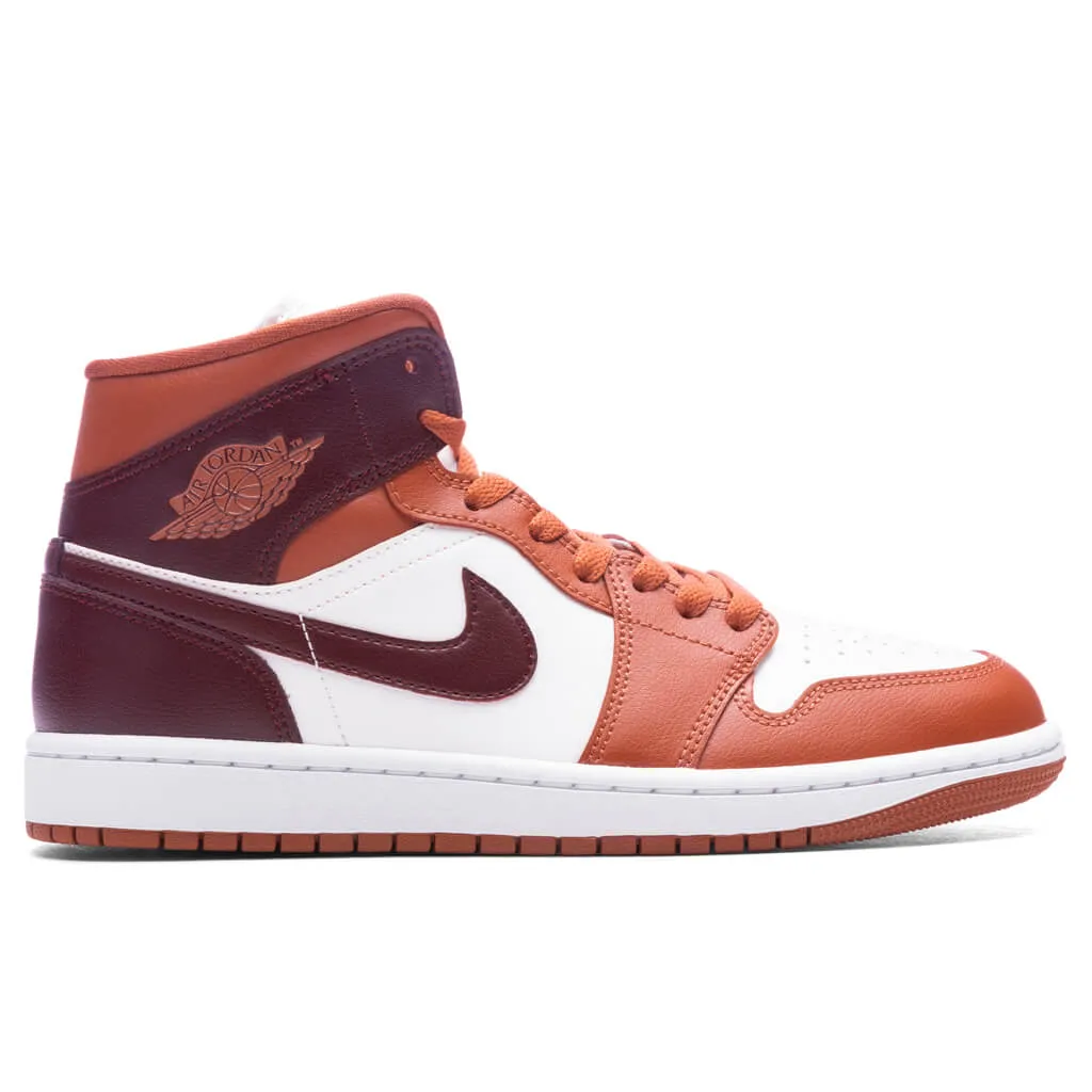 Air Jordan 1 Mid Women's - Dusty Peach/Night Maroon/Sail