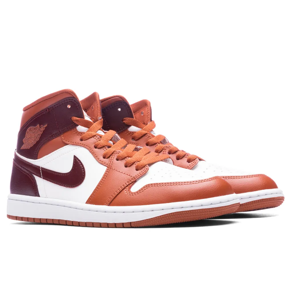 Air Jordan 1 Mid Women's - Dusty Peach/Night Maroon/Sail