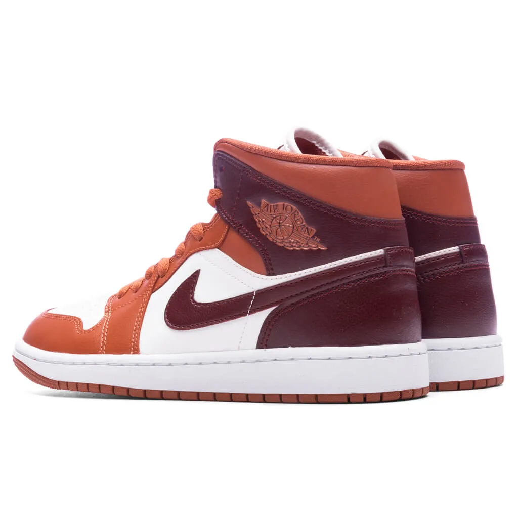 Air Jordan 1 Mid Women's - Dusty Peach/Night Maroon/Sail