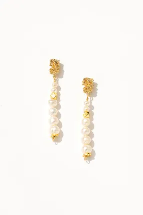 Anastasia Gold Dipped Pearl Earrings