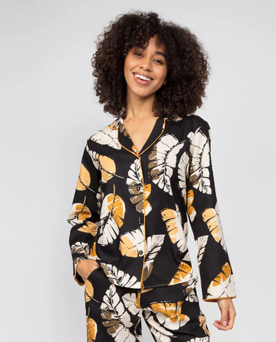 Annie Leaf Print Pyjama Top