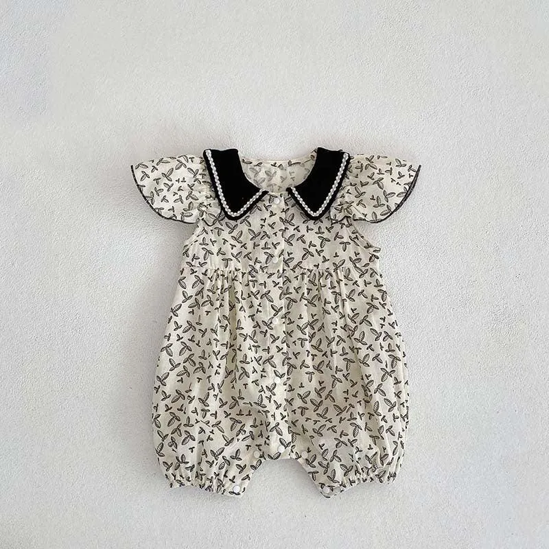 Baby Girls Flower Print Rompers