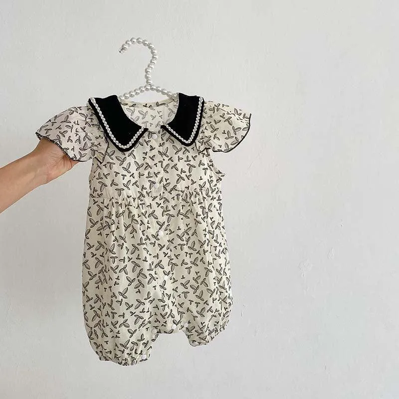 Baby Girls Flower Print Rompers