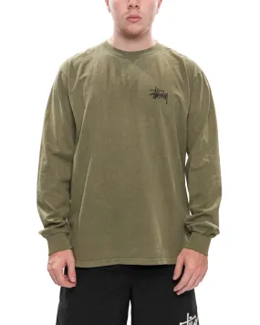 Basic Stussy Pigment Dyed LS Tee 'Olive'