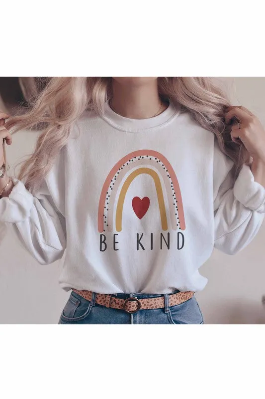 BE KIND RAINBOW GRAPHIC SWEATSHIRT