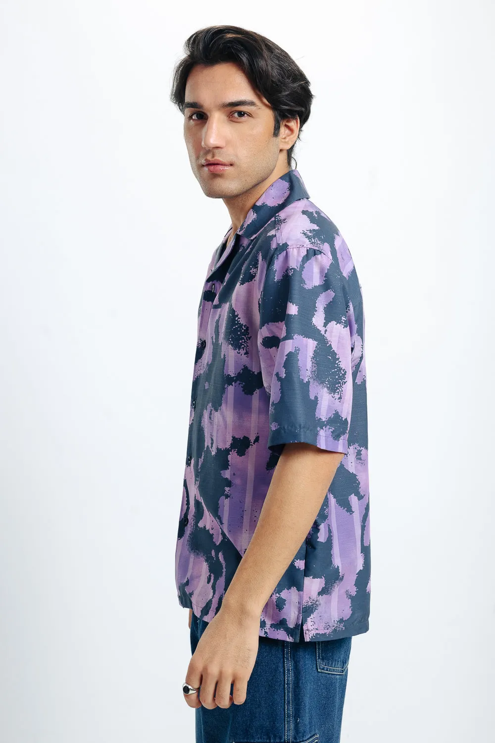 Black Currant Print Men's Resort Shirt