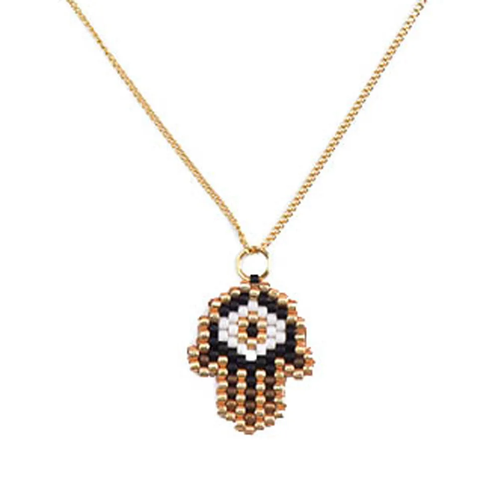 Black Gold Hamsa Necklace