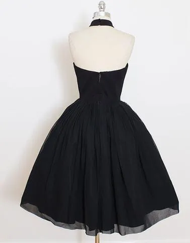 black homecoming dress, little black dress, short prom dress, halter homecoming dress, homecoming dress, BD3900