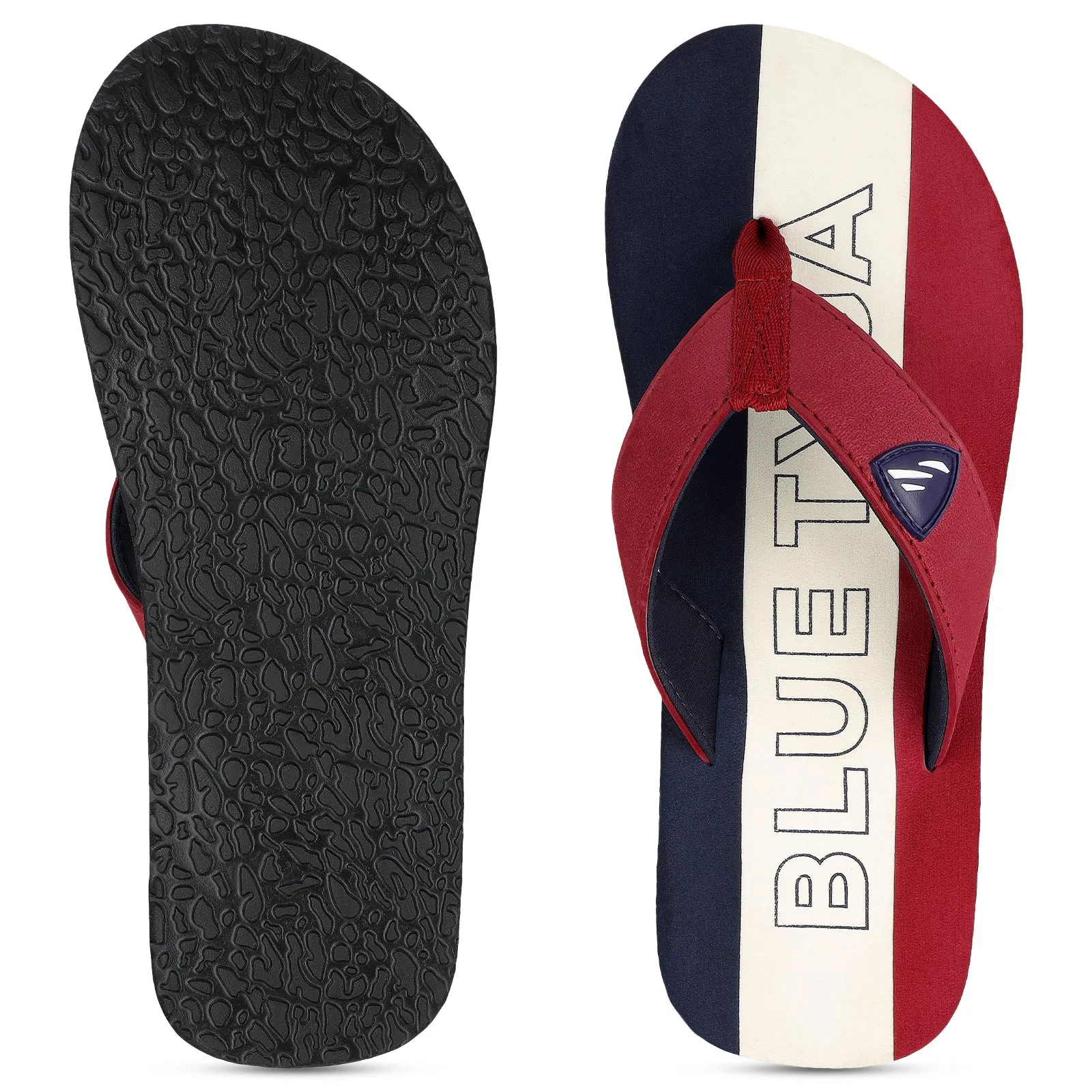 Blue Tyga Gents Flip Flop Thong  - BT4274 Maroon Blue