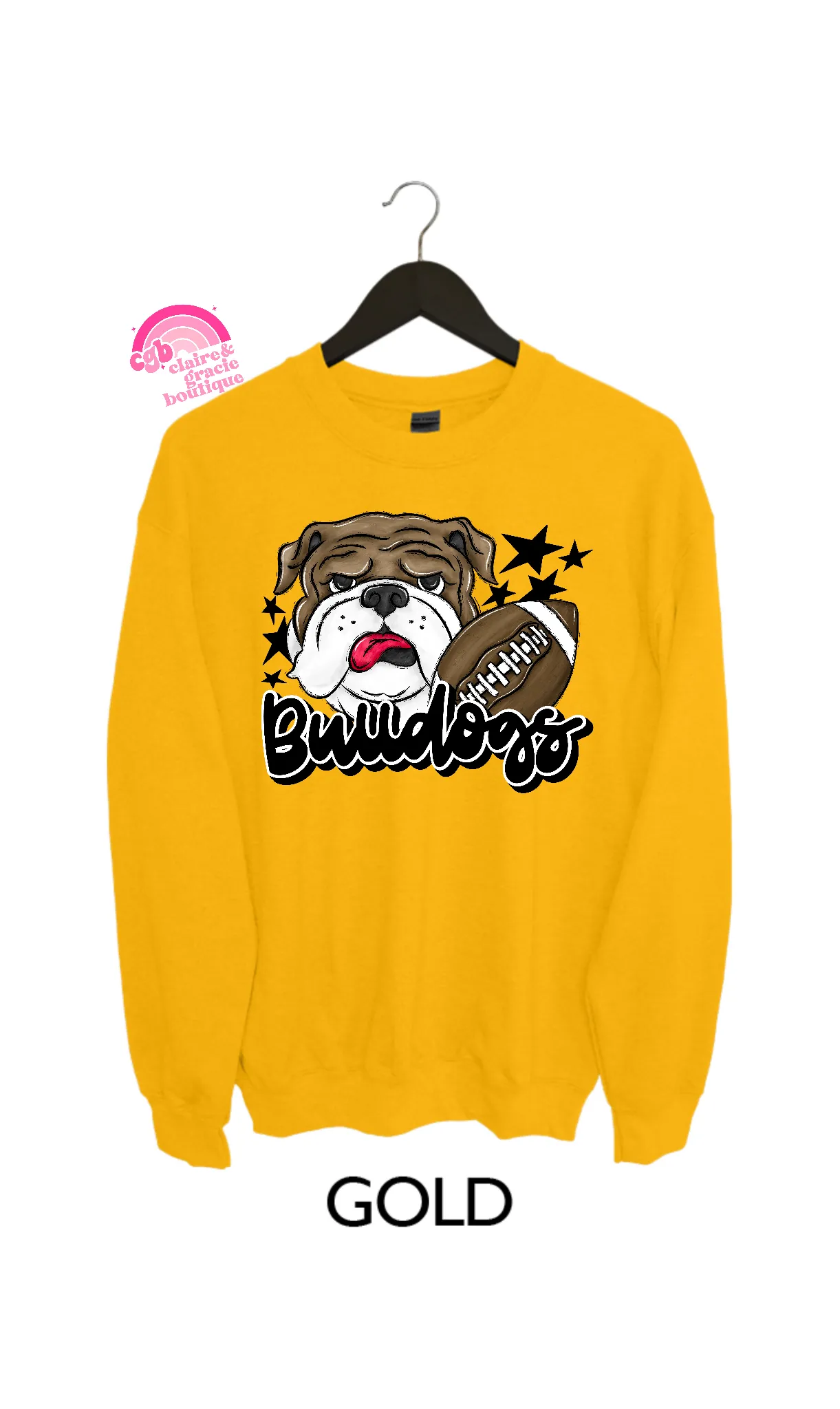 Bulldogs Yellow Tee or Sweatshirt | Choose your color