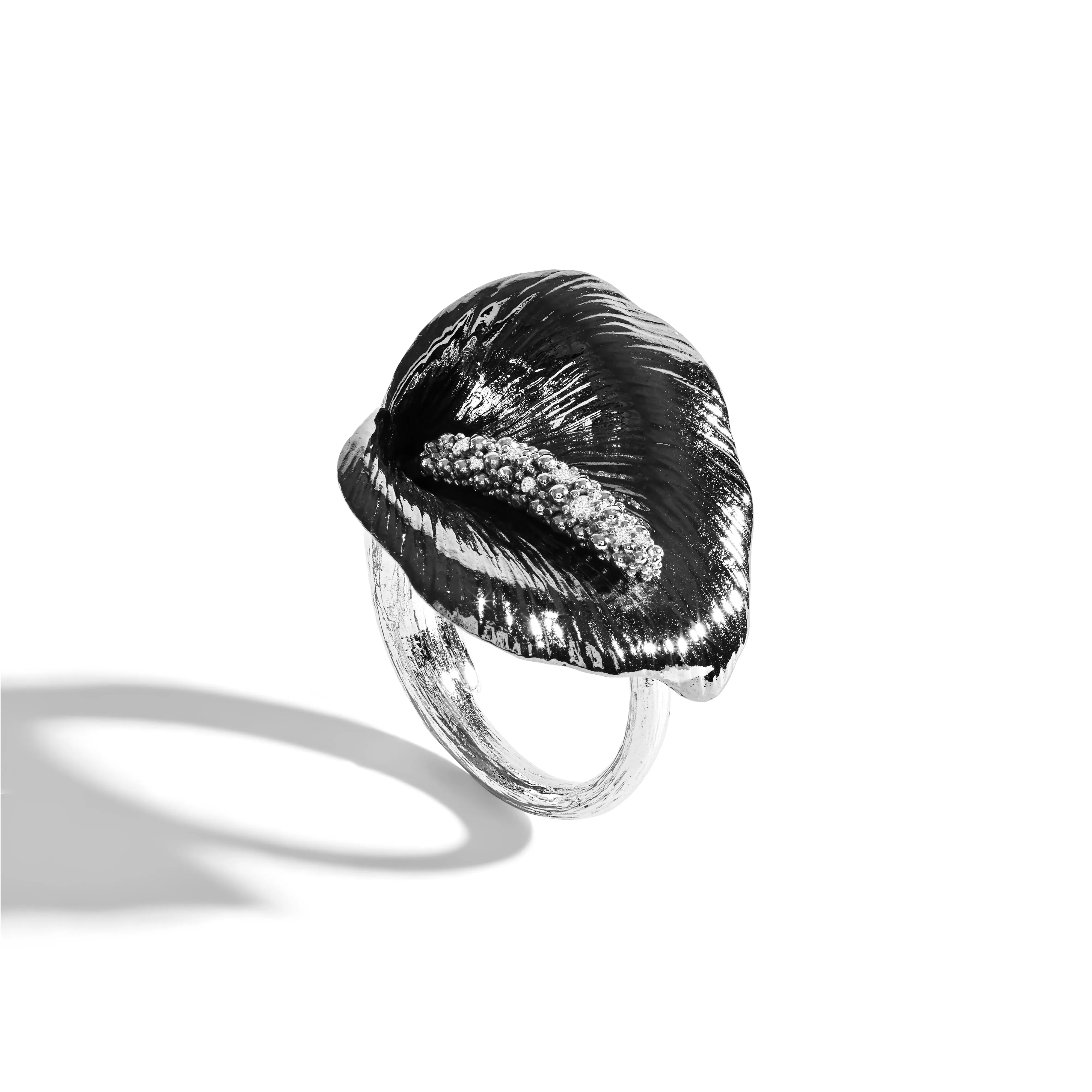 Calla Lily Ring with Diamonds