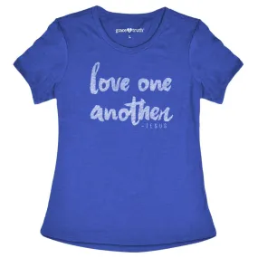 Cherished Girl Grace & Truth Love One Another -Jesus Girlie Christian Bright T Shirt