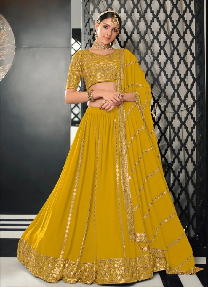 Classy Heavy Designer Work Lehenga - Rent