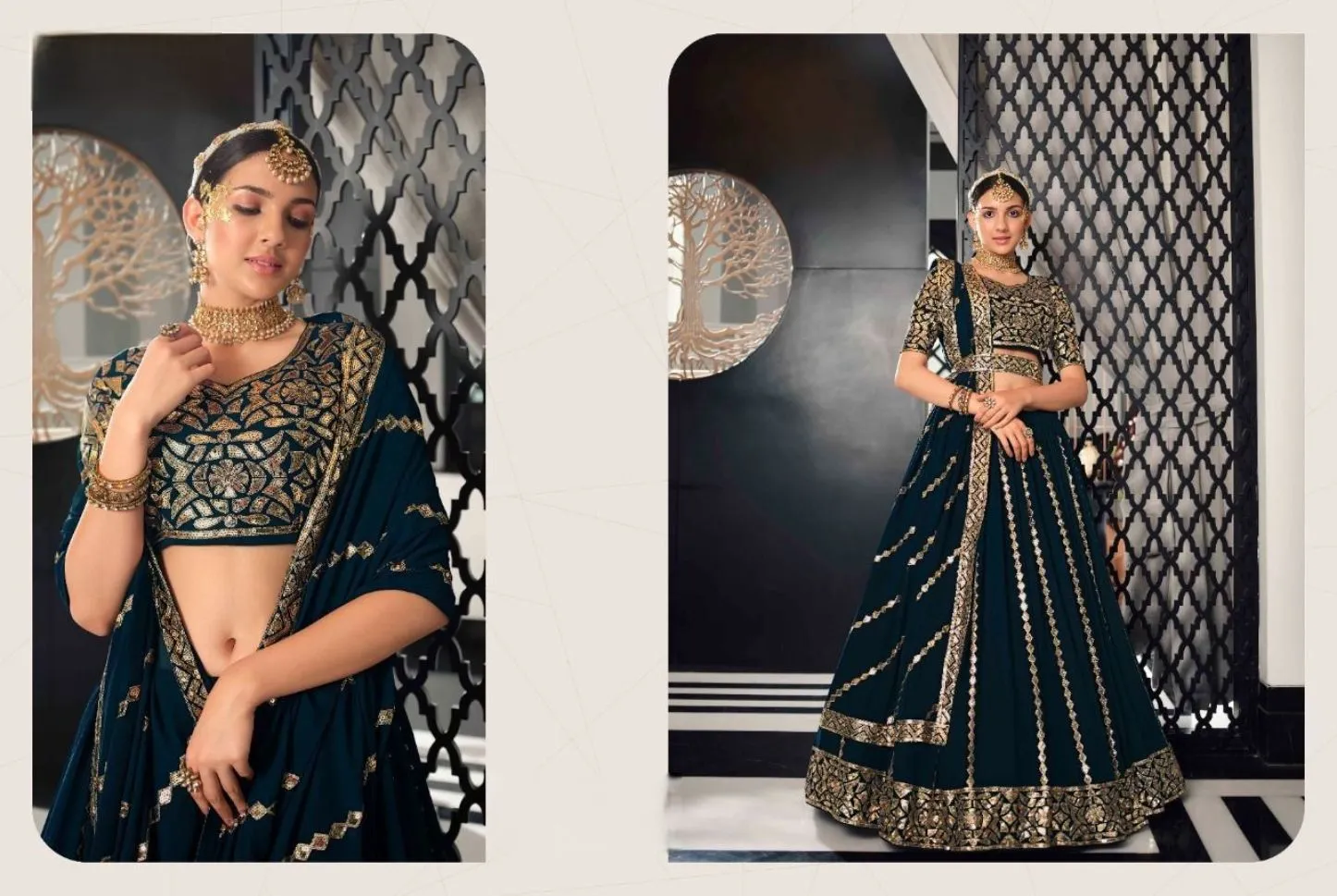 Classy Heavy Designer Work Lehenga - Rent