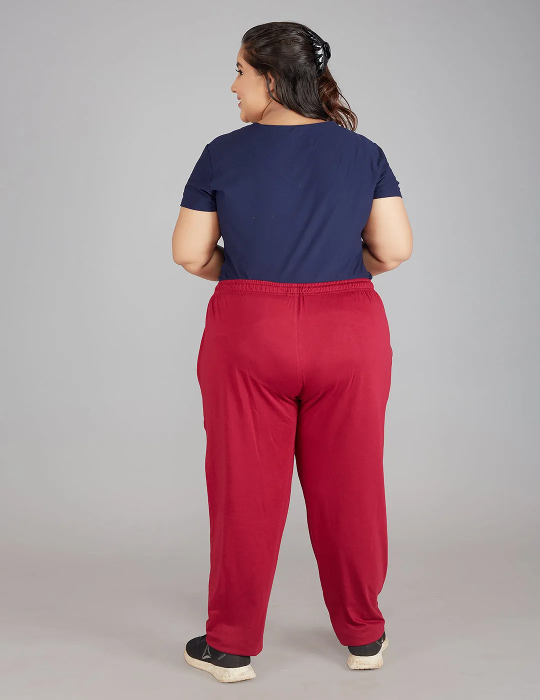 Cotton Track Pants For Women - Plum