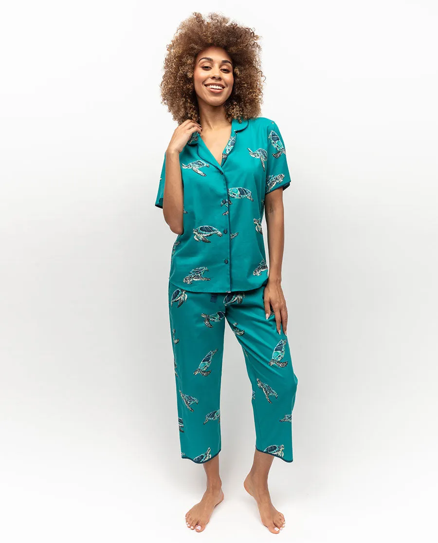 Cove Womens Turtle Print Cropped Pyjama Bottoms