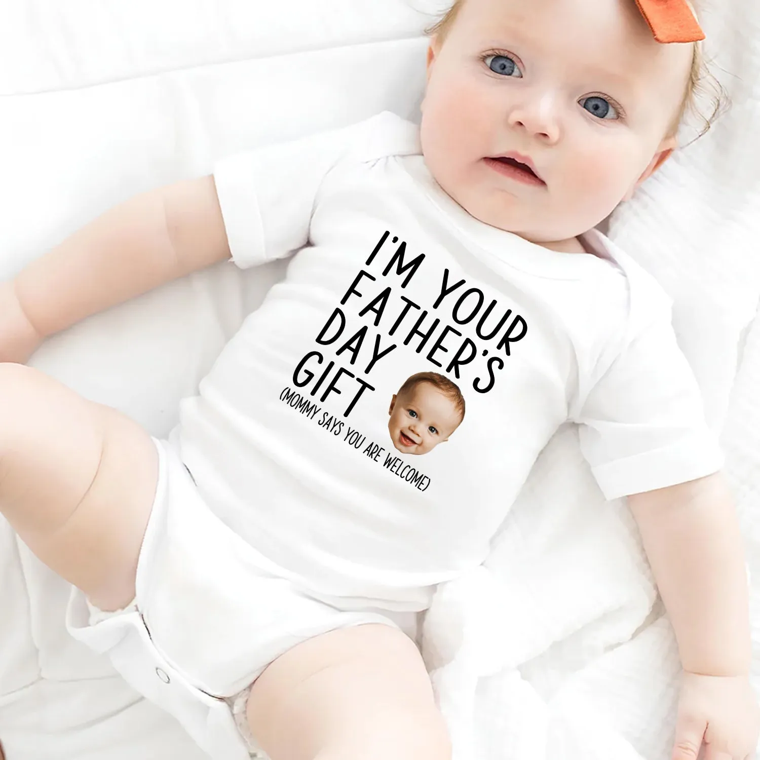 Custom Photo I'm Your Father's Day Gift - Gift For Dad, New Dad, Husband - Personalized Baby Onesie