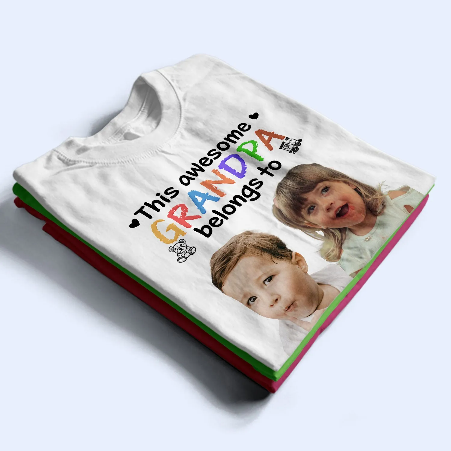 Custom Photo This Awesome Mommy Daddy Belongs To - Birthday, Loving Gift For Mother, Father, Grandma, Grandpa - Personalized T Shirt