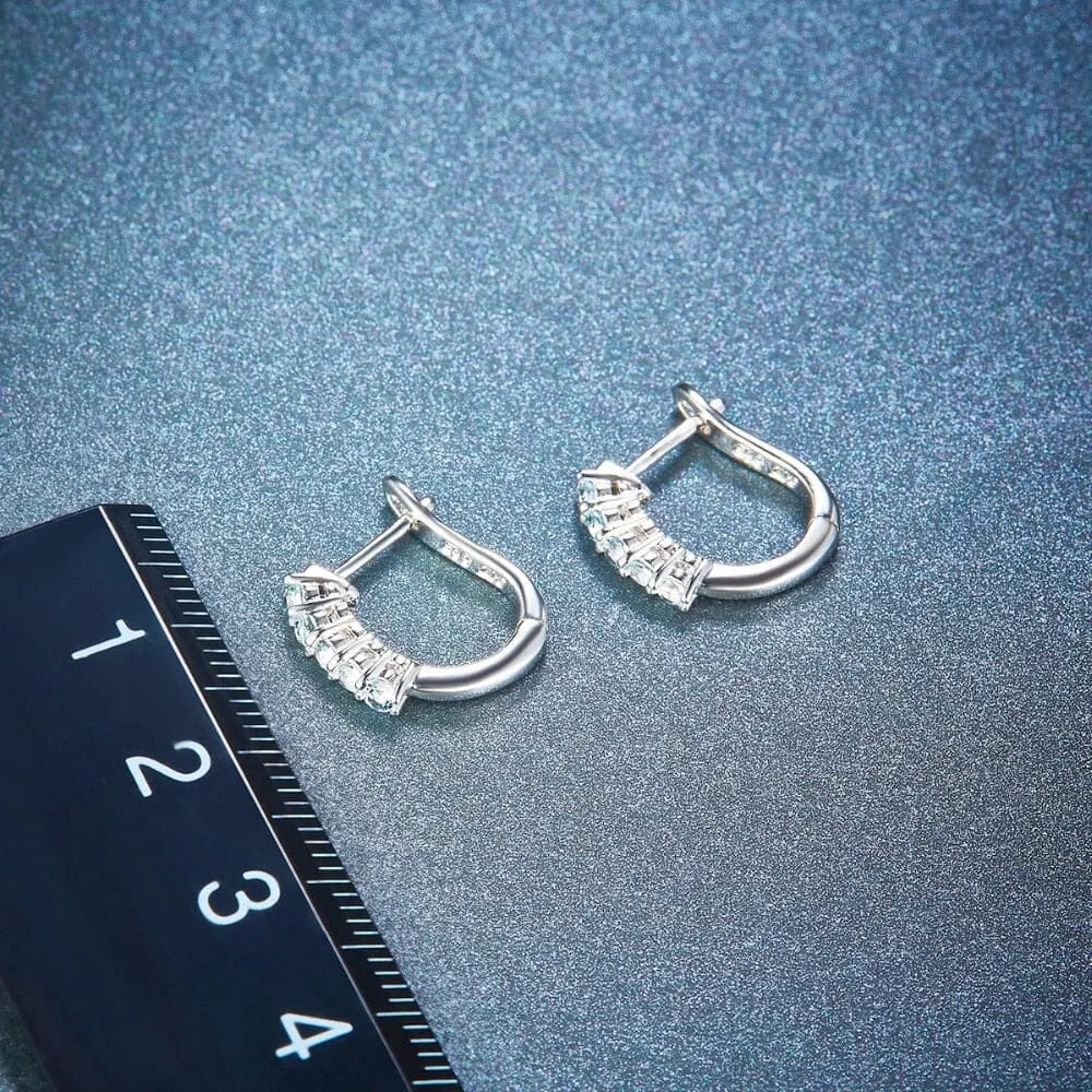 Elegant Natural Aquamarine Hoop Earrings - 925 Sterling Silver