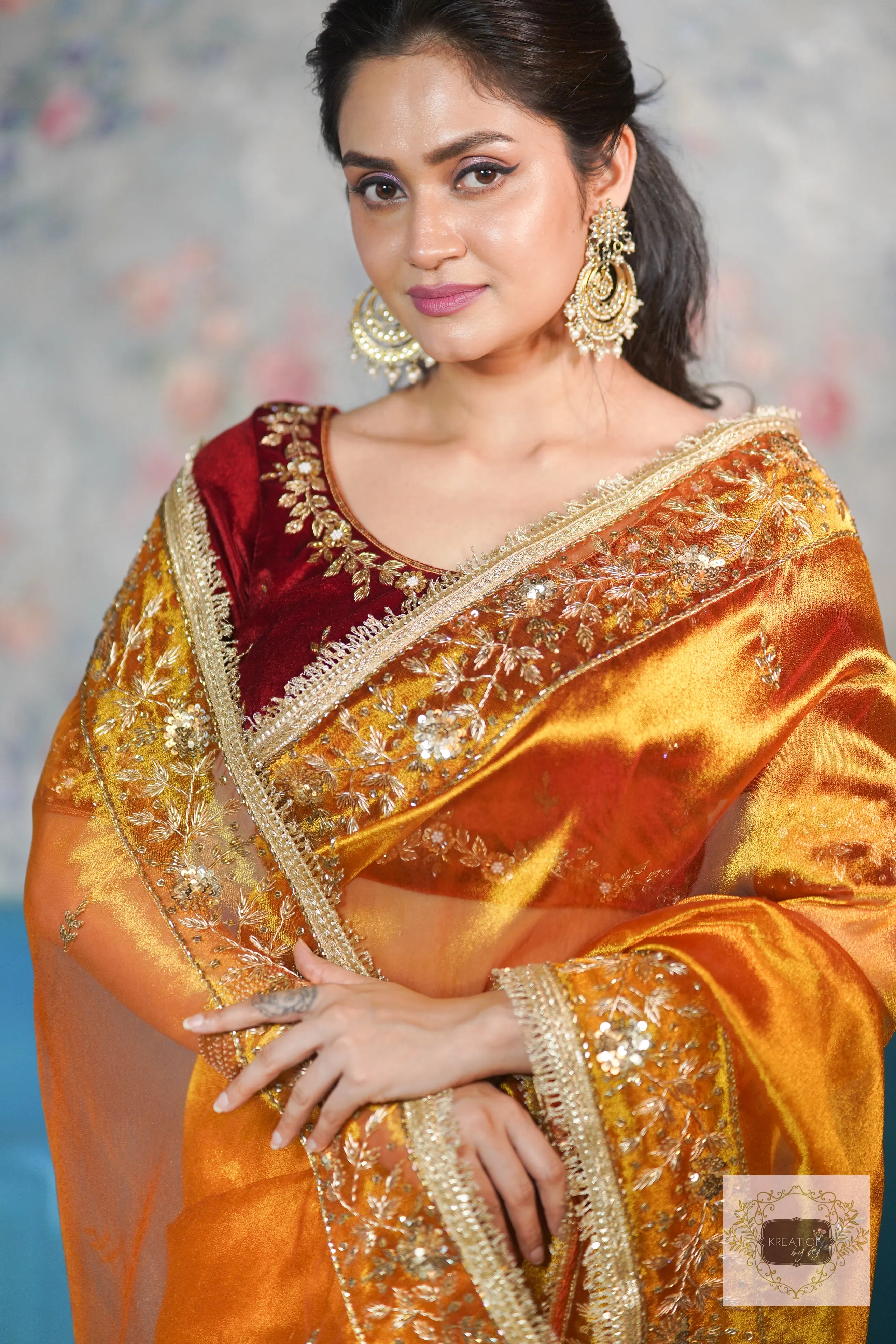 Fiery Gold Anaya Saree