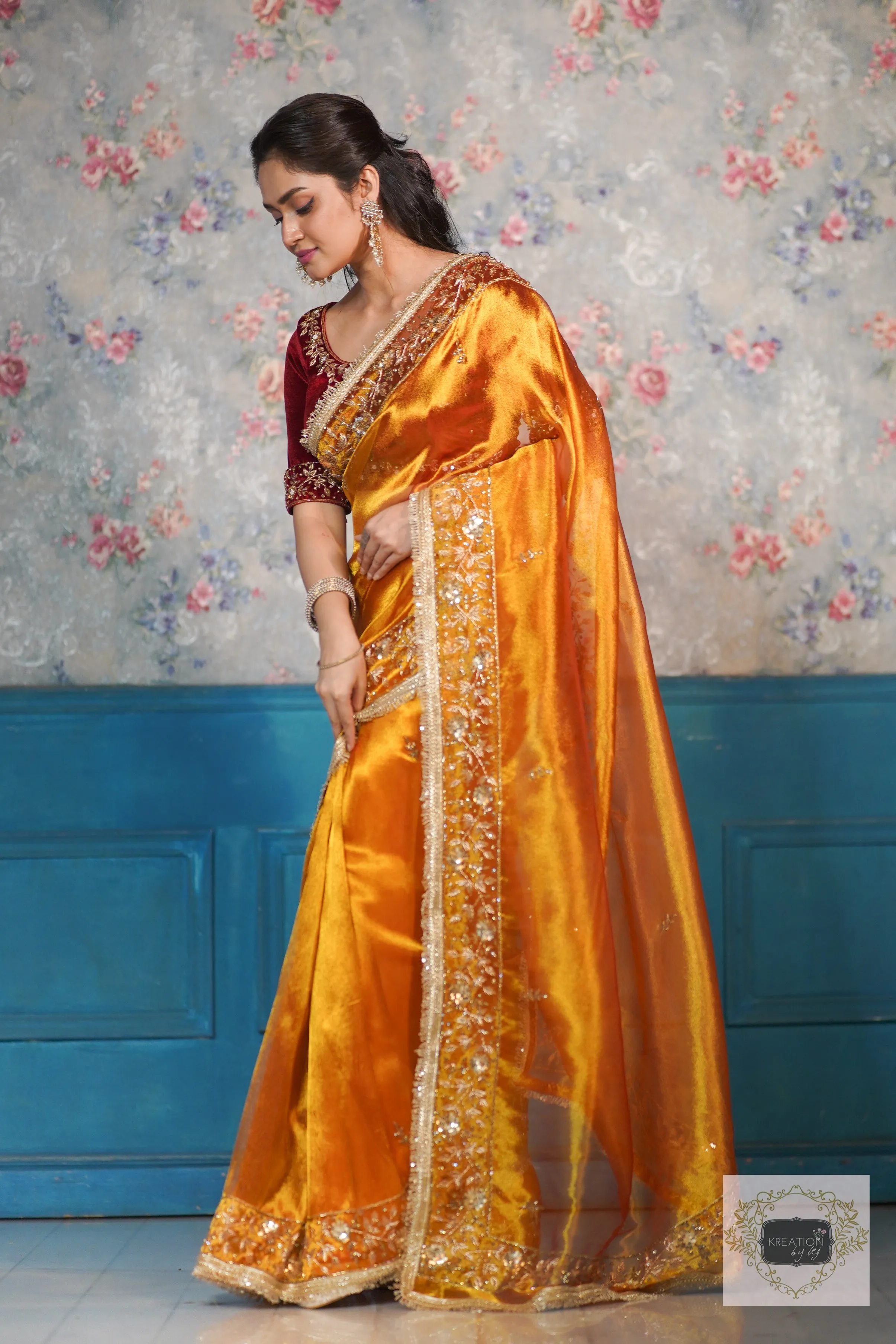 Fiery Gold Anaya Saree