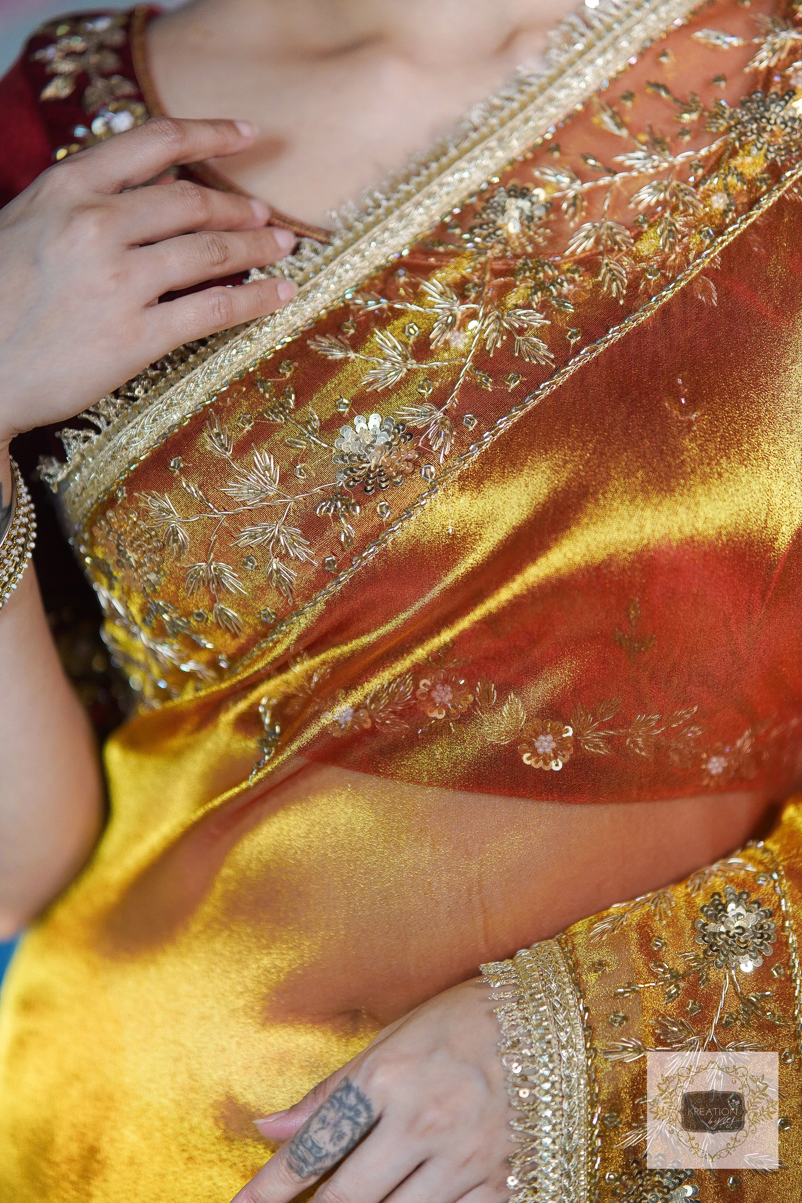 Fiery Gold Anaya Saree