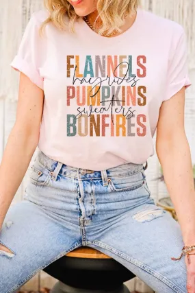 FLANNELS PUMPKINS BONFIRES GRAPHIC TEE PLUS SIZE