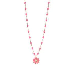 Flower Classic Gigi Pink diamond necklace, Rose Gold, 16.5"