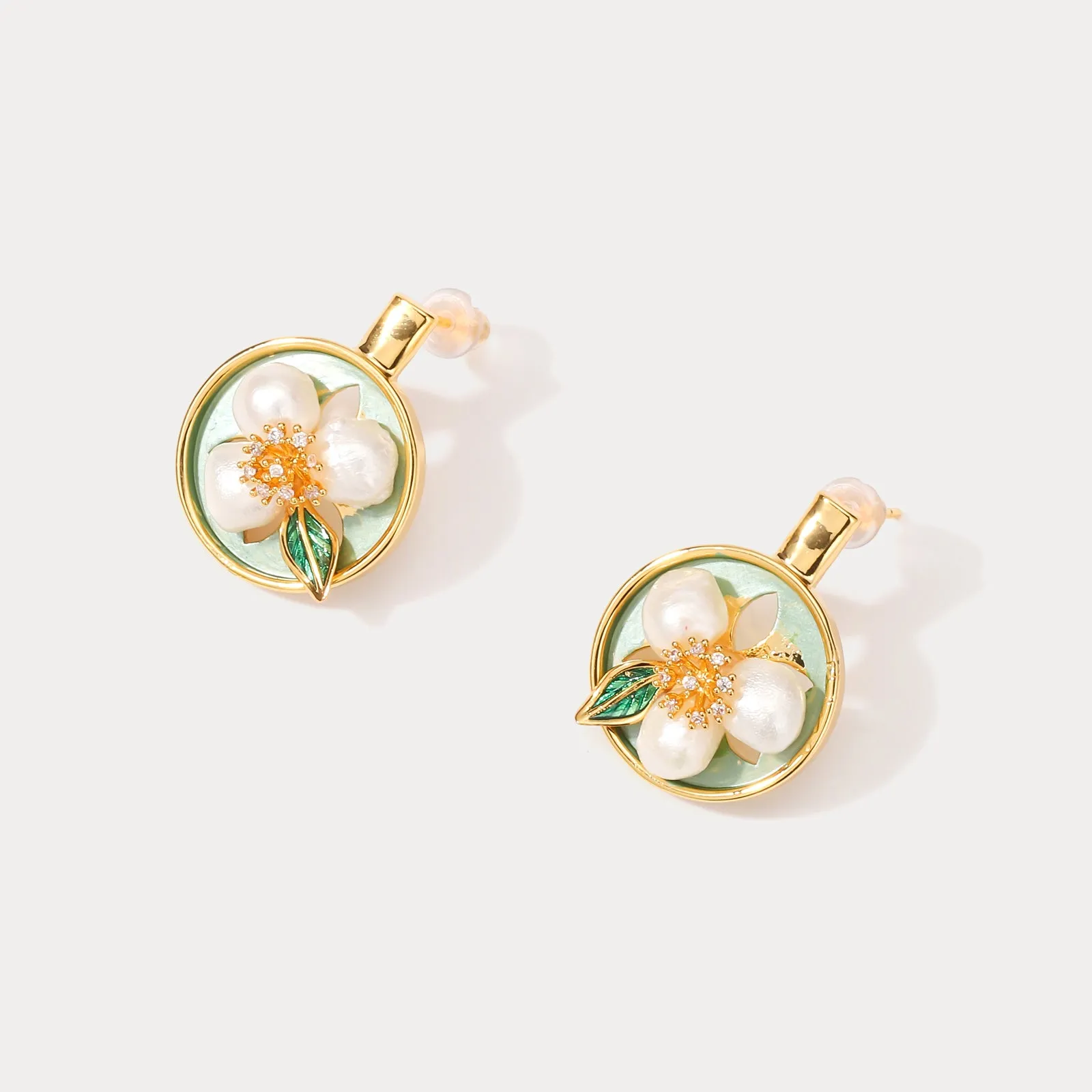 Flower Pearl Earrings