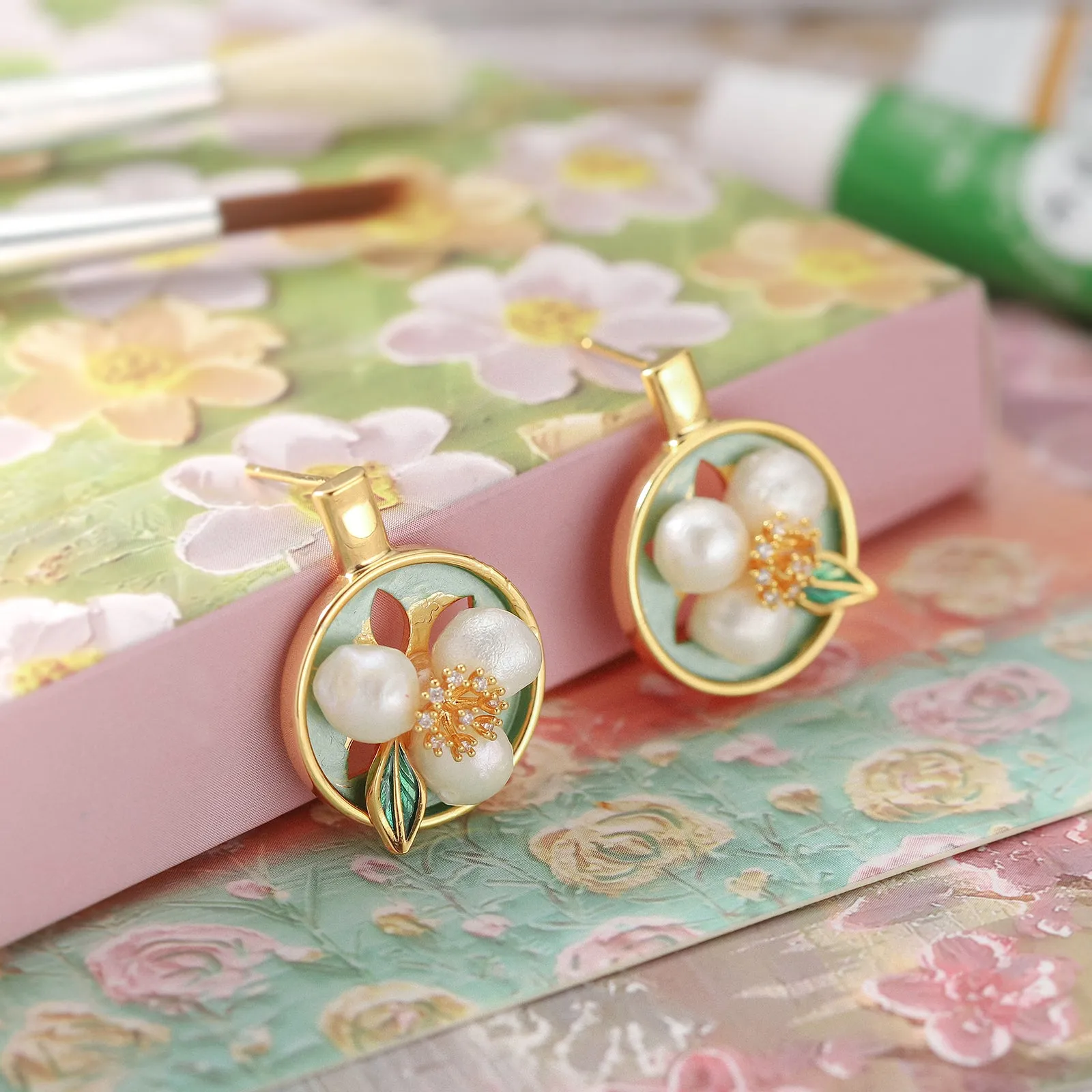 Flower Pearl Earrings