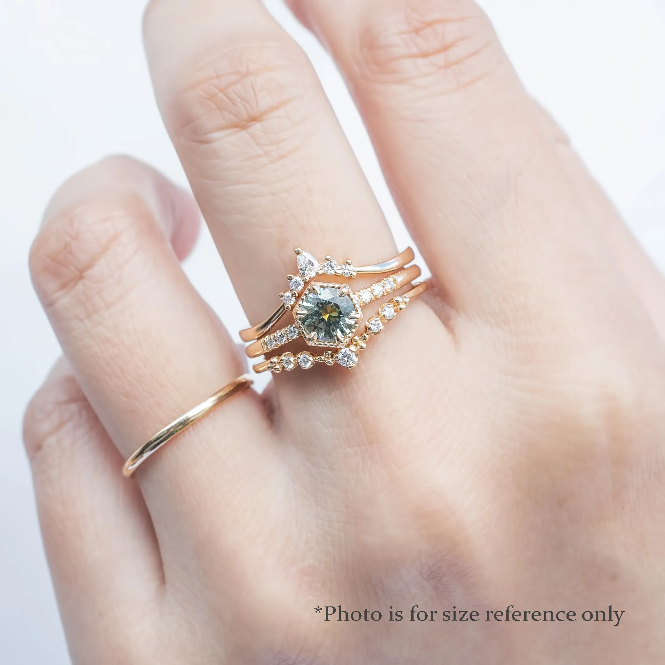 Grace Ring 5.5mm Teal Blue Round Montana Sapphire, 14k Rose Gold