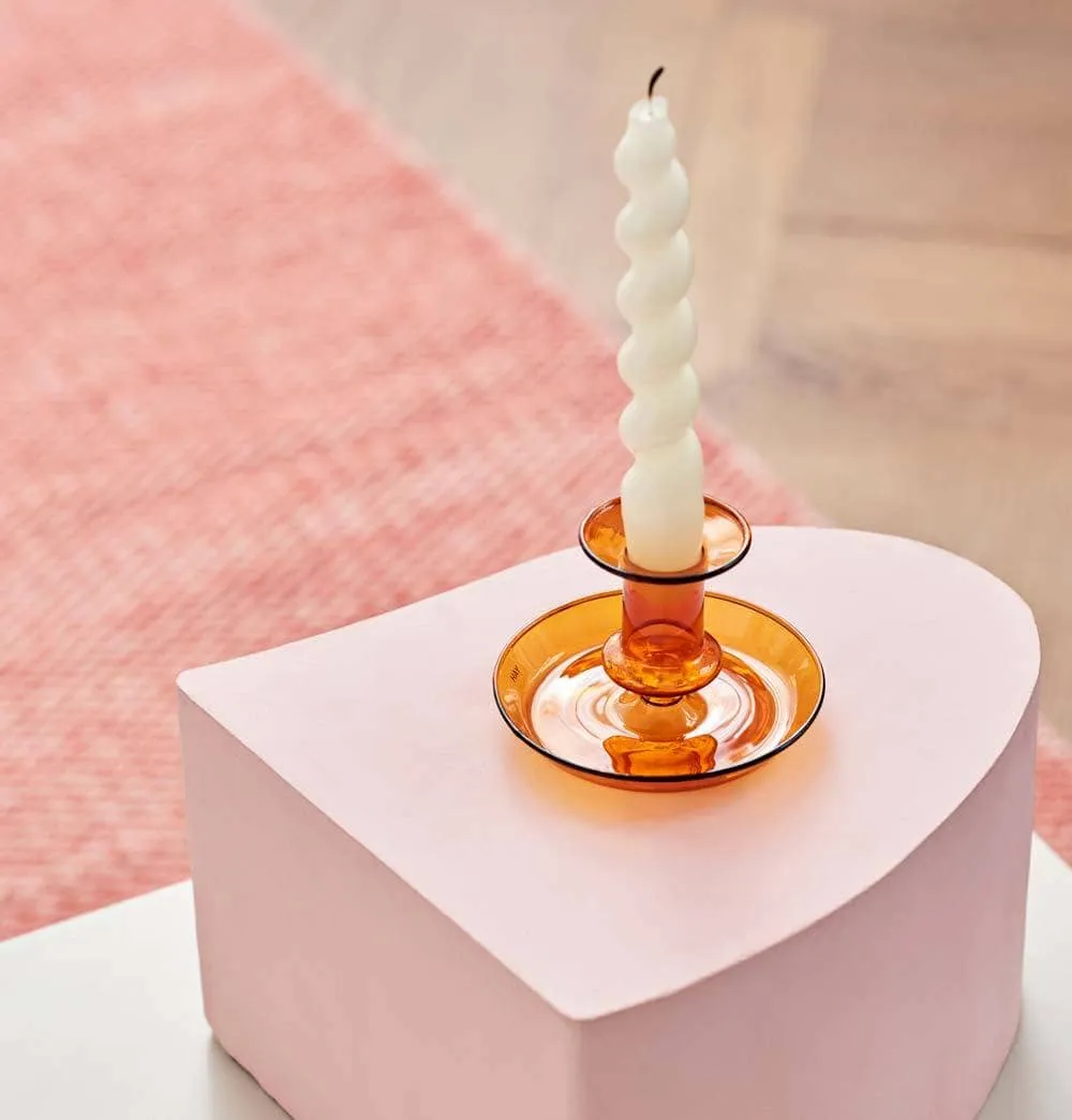 HAY Flare Candle Holder in Amber