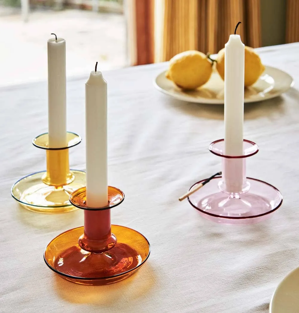 HAY Flare Candle Holder in Amber