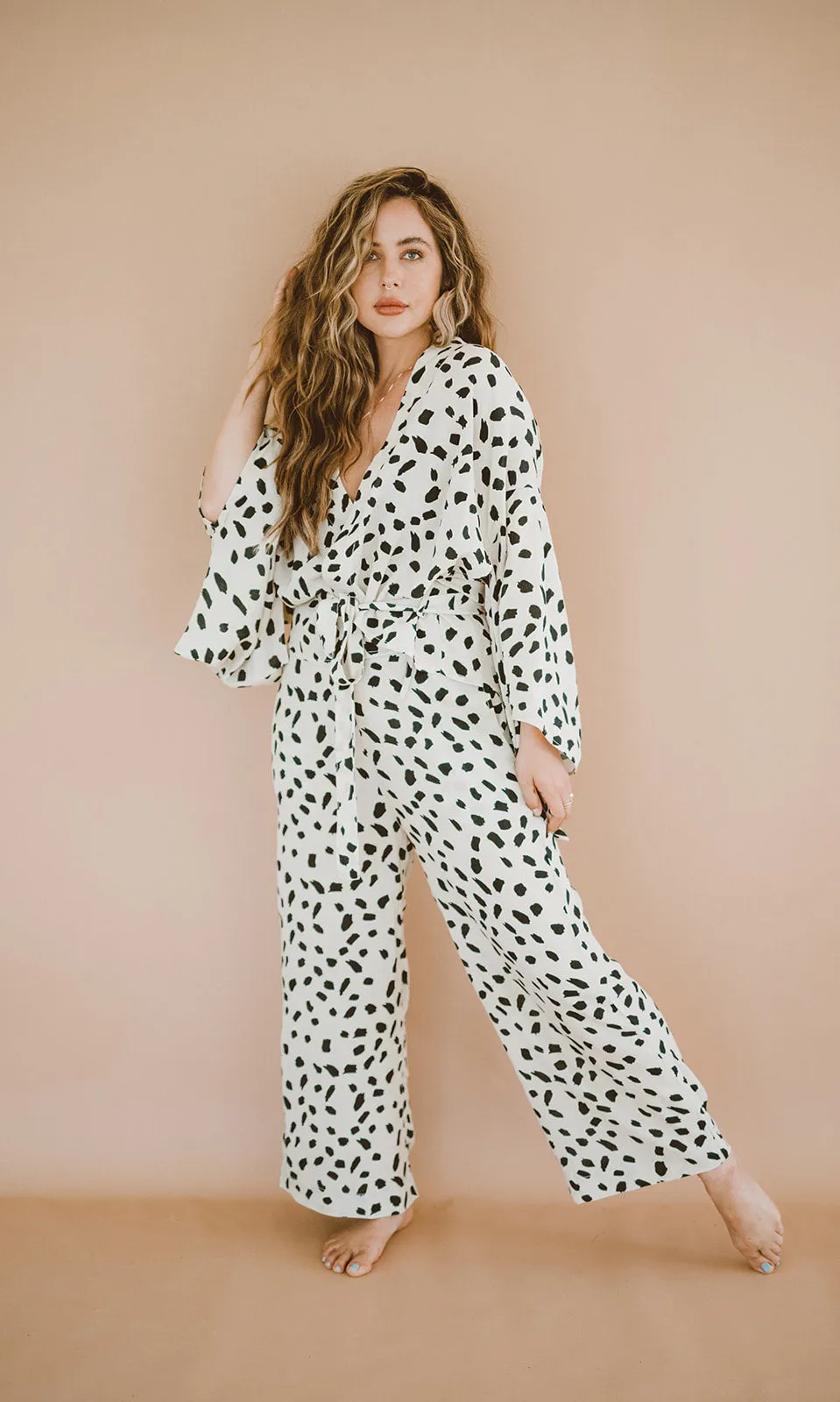 High Waisted Cropped Pant | Spots Dots