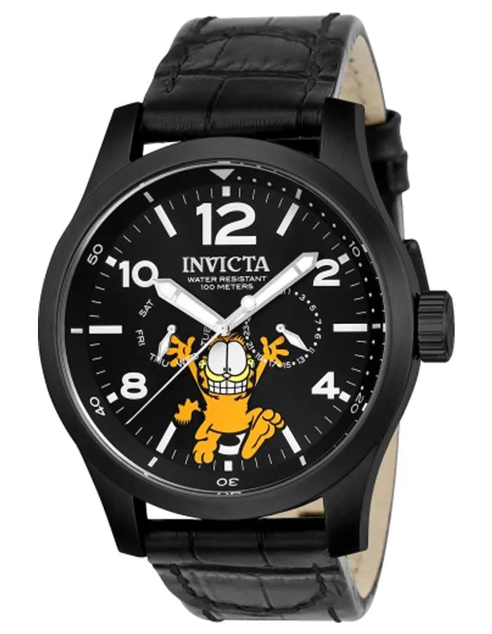 INVICTA Character Collection Womens Watch - Garfield - Black Metal - Leather